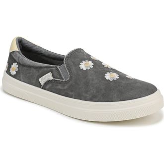 Blowfish Havasu Embroidered Slip-On Sneaker in Charcoal Grey Daisy Canvas at Nordstrom Rack, Size 8.5