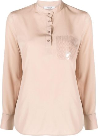 PESERICO sequin-embellished shirt - women - Silk/Spandex/Elastane - 46 - Pink