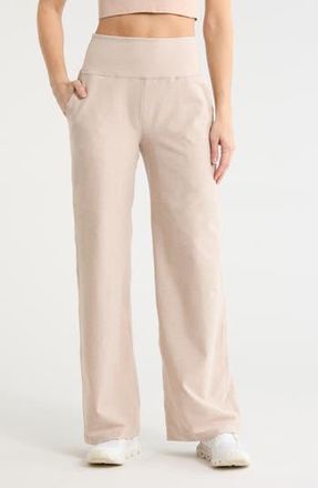 Beyond Yoga Space Dye Wide Leg Pants in Sand Swept Heather at Nordstrom Rack, Size X-Large