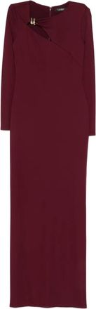 Lauren Ralph Lauren Maxi-jurk met broche en lange mouwen - Rood