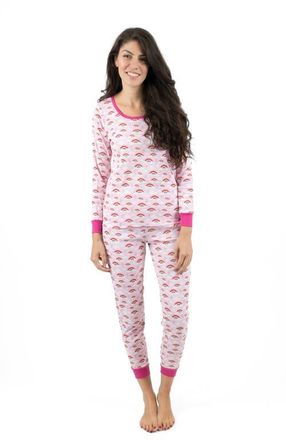 Leveret Womens Cotton Matching Family Pajamas, Wild Canvas Prints in Rainbow Pink at Nordstrom, Size X-Large