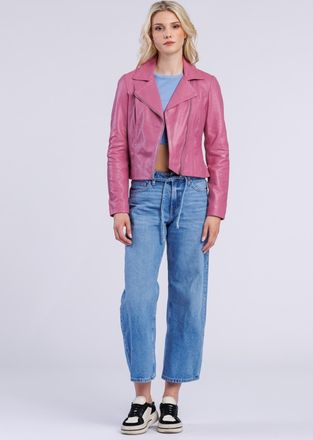 Freaky Nation Lederjacke FREAKY NATION Lederjacke-FN, Damen, Gr. M (38), pink, Oberstoff: 100% Leder; Futter: 100% Baumwolle, normal, Jacken Lederjacke