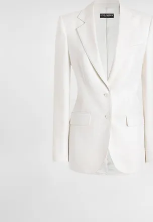 Dolce & Gabbana Single-breasted Cashmere Jacket - Woman Blazers White 38
