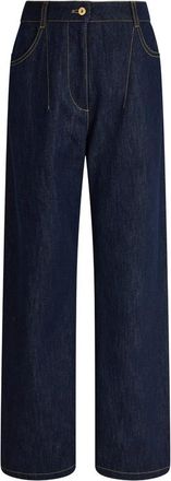 Patou Boyfriend Contrast-stitch Wide-leg Jeans