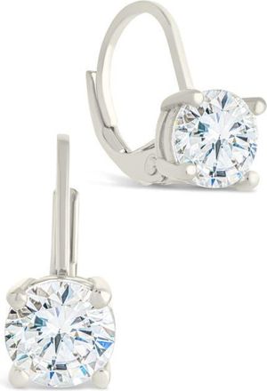 Sterling Forever Round-Cut Cubic Zirconia Hoop Earrings in Silver at Nordstrom