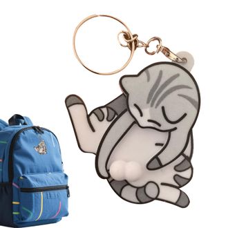 Generic Mischief Cat Interactive Keychain, Mix Funny Wiggling Cat Keychain, Mischief Interactive, Pull Out Animal Pendant Cute And Funny Acrylic Bag Pendant F