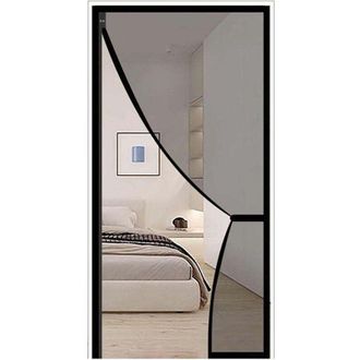 OEM Mosquitera, Cortina Auto-cerrable Con Potente Im&aacute;n, Apertura Lateral, Negra (110 X 210 Cm) -crezuo