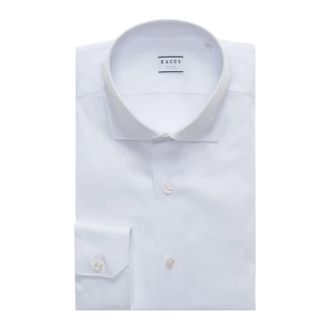 Xacus Slim Fit Katoenen Stretch Franse Kraag Overhemd - Heren - Zakelijke Overhemden - Wit - S - Katoen - Overhemden