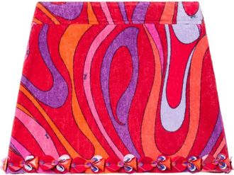 Pucci Marmo-print embroidered mini skirt - Pink