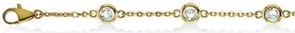 Allurez Lab Diamond Anklet Bracelet Bezel Set 14K in 0.75Ct/yellow Gold at Nordstrom, Size 9.5