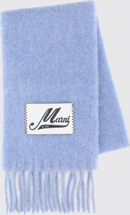Marni Sciarpa in misto lana dalpaca con logo applicato e bordi sfrangiati