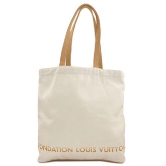 Louis Vuitton Brown White Canvas Tote Bag (Pre-Owned)