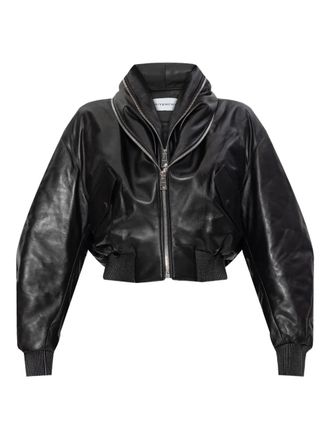 Givenchy double-zip leather bomber jacket - Black