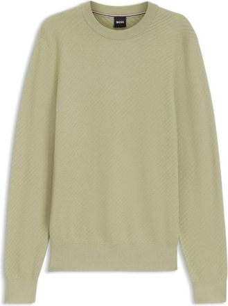 BOSS Regular-fit sweater in diagonal-structured cotton