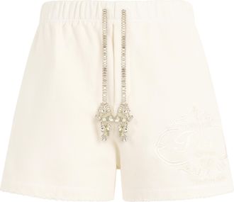 Philipp Plein Washed Fleece Shorts Tennis Club Crystals