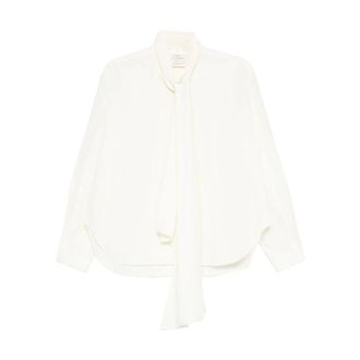 Forte_Forte Blouses, female, White, Size: M Elegant Bianco Shirt Aw25