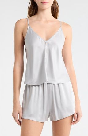 Lunya Ladder Stitch Washable Silk Camisole in Dove Grey at Nordstrom, Size X-Large