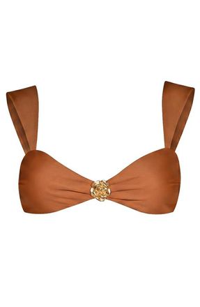 Brunna.Co The Segara High-Cut Recycled Bikini Top in Sienna Brown at Nordstrom, Size Medium