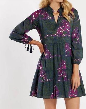 Jude Connally Monaco Midi Dress In Grand Tiger Navy Gold