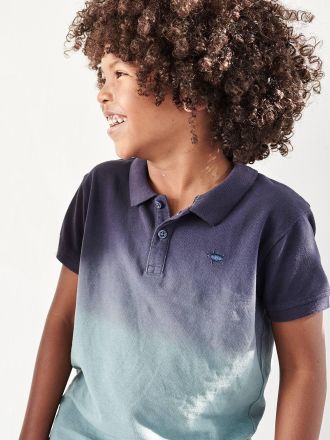 Vertbaudet Jungen Poloshirt, Dip-Dye-Effekt indigo