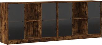 vidaXL Estanter&iacute;a Con Puertas Madera Roble Ahumado 204x37x75 Cm Vidaxl