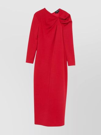 Emporio Armani asymmetric neckline long sleeve midi dress