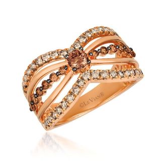 Le Vian Ladies Chocolate Diamonds Rings set in 14K Strawberry Gold