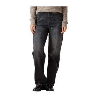 Tommy Jeans Jeans, Dames, Zwart, W30 L32, Katoen, Layla High Rise Slim Straight Jeans