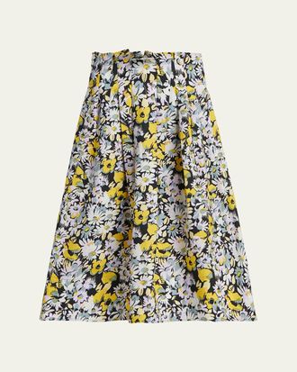Marni Floral Cotton Midi Skirt