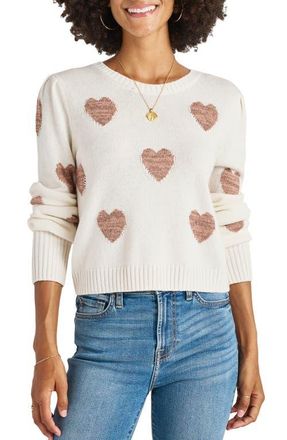 Splendid Annabelle Metallic Heart Sweater in Marshmallow at Nordstrom, Size X-Small