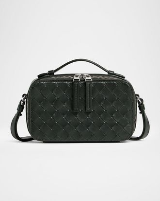 Bottega Veneta Mens Getaway Leather Phone Pouch with Strap