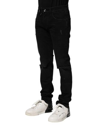 Dolce & Gabbana Black Cotton Skinny Men Denim Jeans Elastane Clothing