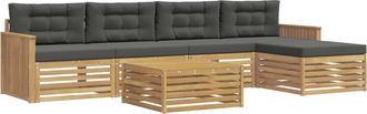 vidaXL Conjunto De Sof&aacute;s De Exterior 6 Uds. Blanco Y Antracita Vidaxl