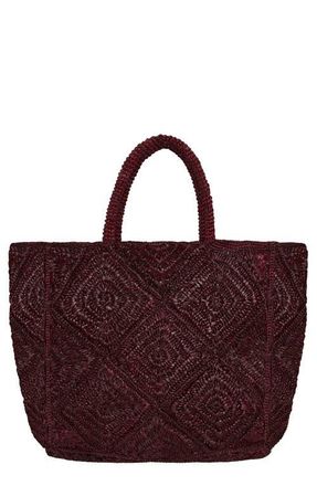 Vitamin A Cala Raffia Tote in Aubergine at Nordstrom