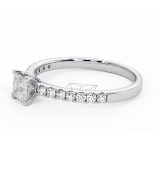 The Diamond Store Katerina Princess Diamond Engagement Ring Platinum 0.85ct G/SI2