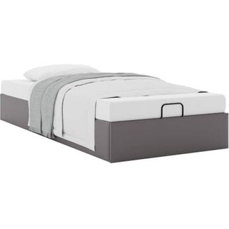 vidaXL Estructura De Cama Otomana Sin Colch&oacute;n Gris 90x190 Cm Vidaxl