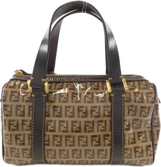 Fendi Brown Pvc Boston Bag (Pre-Owned)