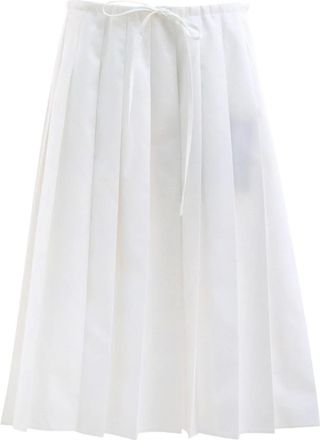 Prada Gonna midi plissettata - Bianco