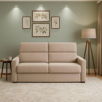Dmora Sof&aacute; Cama 2 Plazas None, Desenfundable, Almacenaje Hecho En Italia, Apertura Abatible, 180x95 Cm Gris Tortora