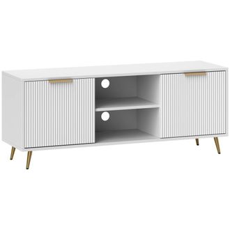 HOMCOM Mueble de tv 120x35x48 cm blanco
