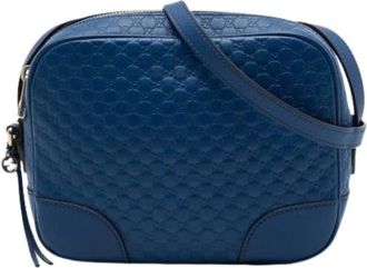 Gucci Pre-owned Bree Crossbody Tas - Dames - Vintage Schoudertas - Blauw - ONE Size - Leer - Vintage