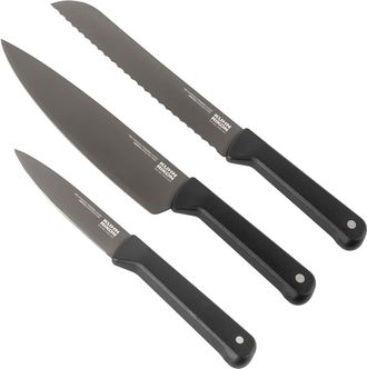 Kuhn Rikon ICED 3 Piece Knife Set, Paring, Chef, Bread, Ice Hardened German Stainless Blade