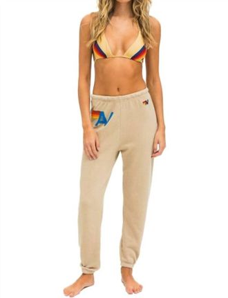 Aviator Nation Logo Stitch Sweatpants In Sand