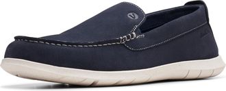 Clarks Mens Flexway Step Loafer Flat, Navy Suede, 10.5 UK