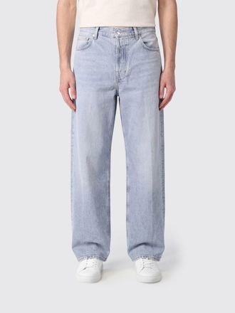 Haikure Jeans a gamba larga in denim di puro cotone con vita media e stile urban