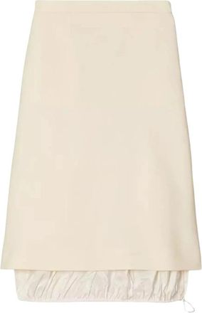 Tory Burch Omkeerbare Cr&egrave;me Midi Rok - Dames - Midirokken - Wit - XS - Wol - Rokken