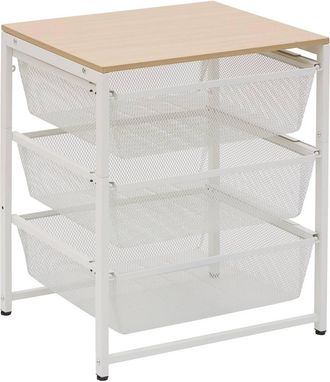 5five Simply Smart Columna De Almacenamiento Meshy Rectangular, 72,5 Cm De Altura, 3 Cajones, Color Blanco - 5five