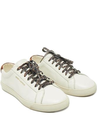Saint Laurent Andy calf leather shoes - women - Pony Hair/Calf Leather/Calf Leather/Rubber - 38 - White