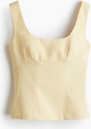 H&M Tailliertes Tanktop - Hellgelb