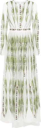 Giambattista Valli floral-embroidered tulle dress - women - Polyester/Cotton/Viscose/Silk/Polyamide - 42 - Neutrals